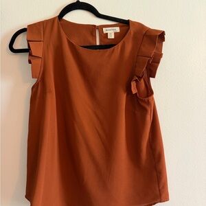 Monteau Size Medium M Women’s Rust Orange Top Blouse